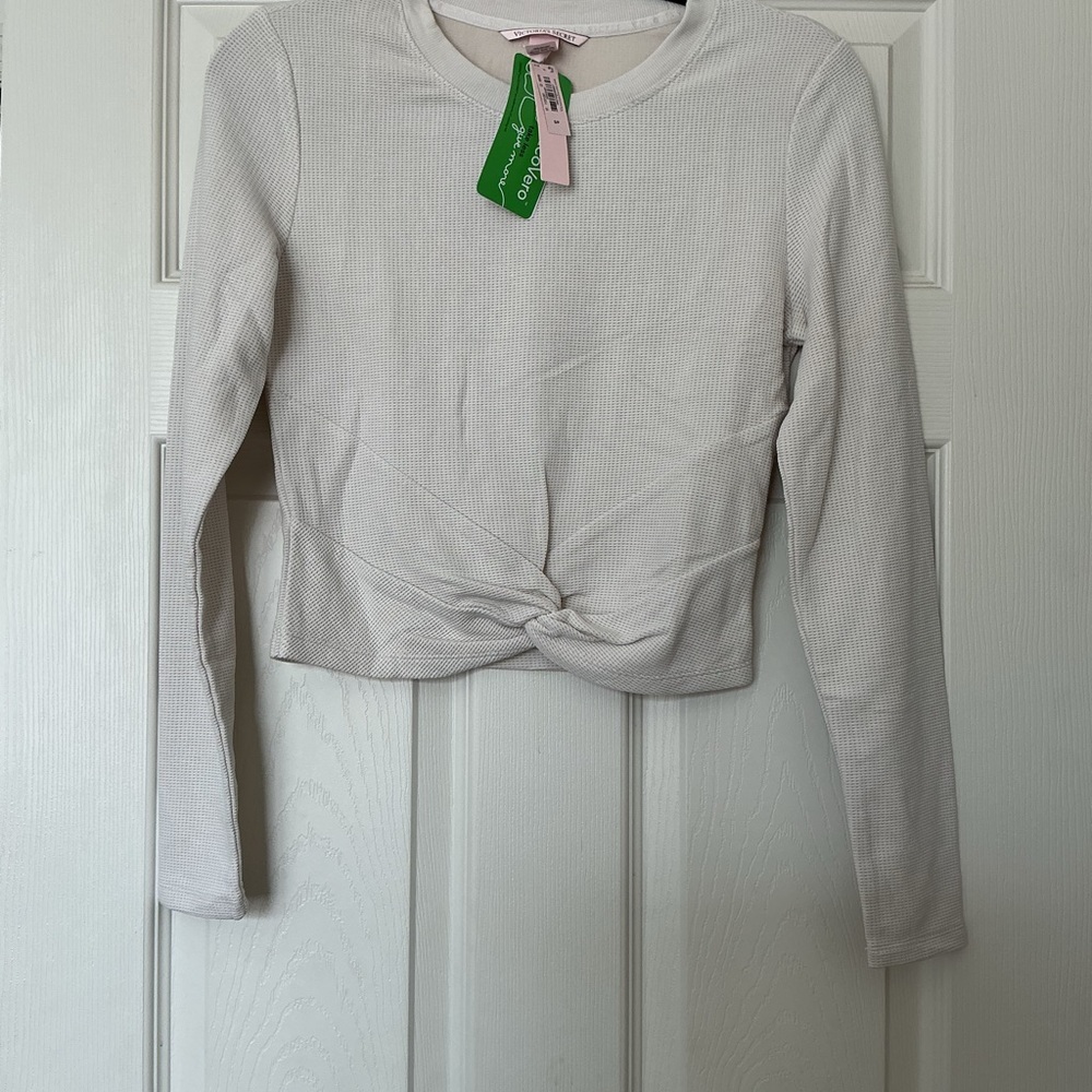 Victoria's Secret Cream Textured Long Sleeve Top